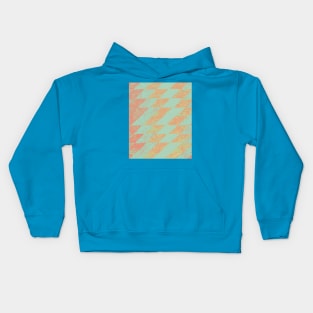 mint and coral zig zag pattern Kids Hoodie